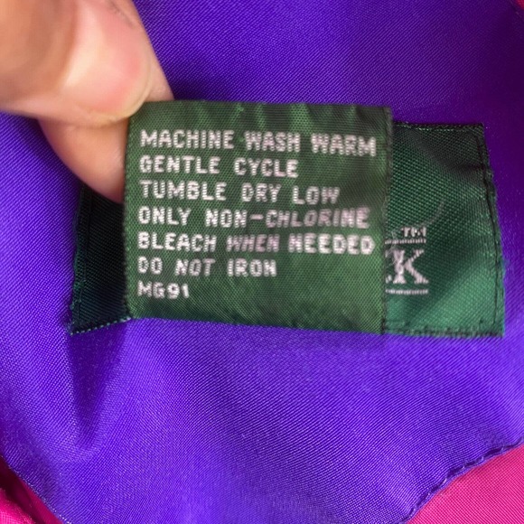 Cabin Creek Jacket Womens Large Purple Nylon Retro Colorblock 90s NO Liner - Picture 14 of 16